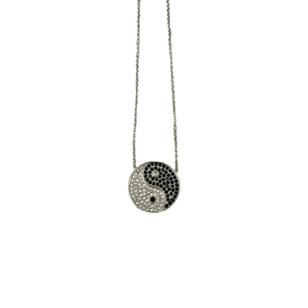 Rhinestone Yin Yang Necklace